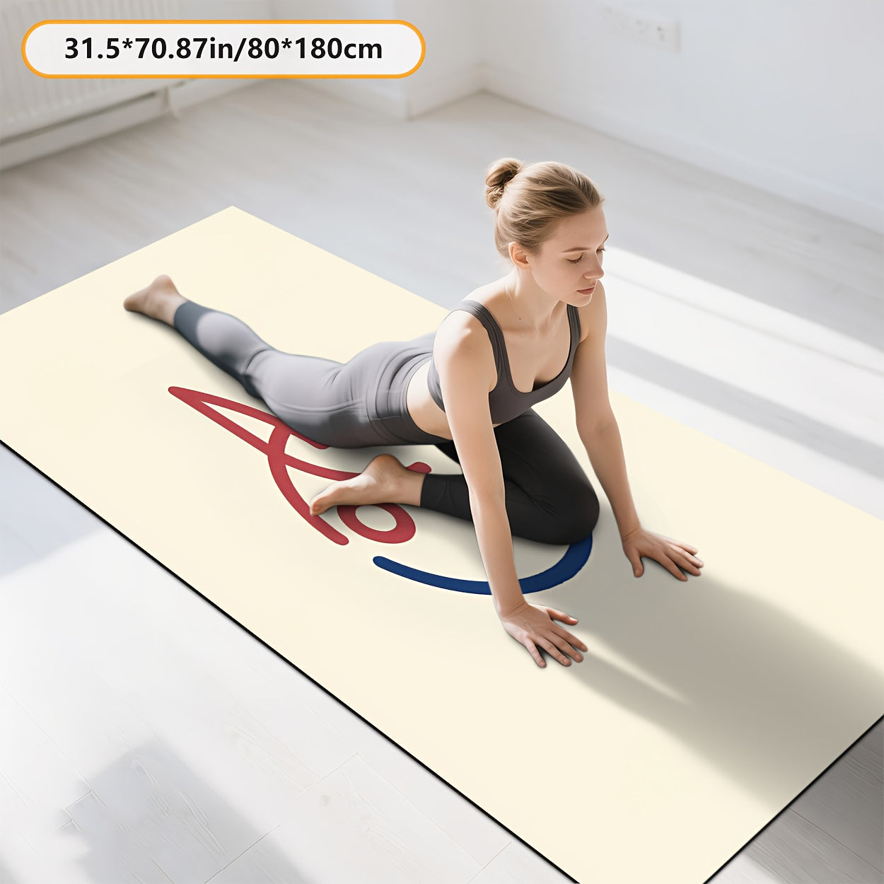 GZN 2D Flat Printing Yoga Mat, Printed Exercise Mat, Fitness and Pilates Training Pad, Sweat-Resistant, Suitable for Yoga\u002FPilates\u002FGym Workouts, Indoor\u002FOutdoor Use, Non-Slip, Waterproof, Lightweight with Shock Absorption
