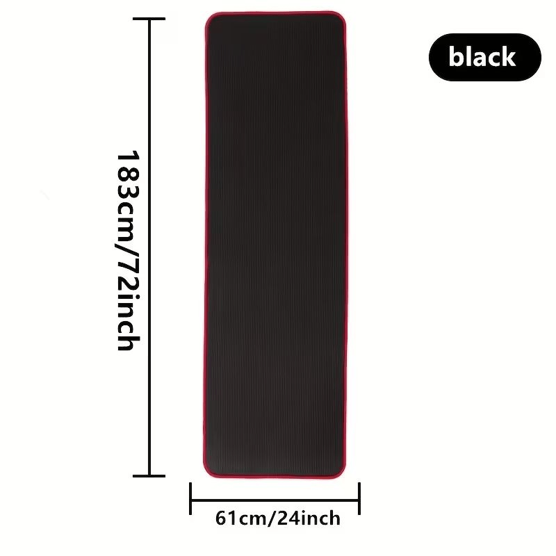 Gym-grade Yoga Mat for Fitness and Workouts, Black, 10mm Thick High-density Anti-tear Material with Non-slip Grip, Suitable for Pilates and Multi-purpose Exercise. Professional Exercise Mat Includes a Carry Bag and Strap for Easy Storage