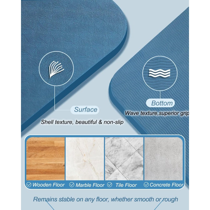 TPE Yoga Mat 10mm Thick Wide Exercise Mat Non Slip Workout Mat for Home Gym Travel with Yoga Carrying Bag