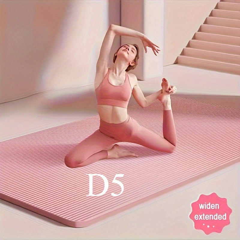 1 Heavy-Duty Non-Slip Thick Yoga Mat with Free Storage Strap | Pink\u002FPurple\u002FBlack, High-Density Cushioned, Shockproof, Portable for Gym, Pilates, Tai - Compatible with Studio Workouts