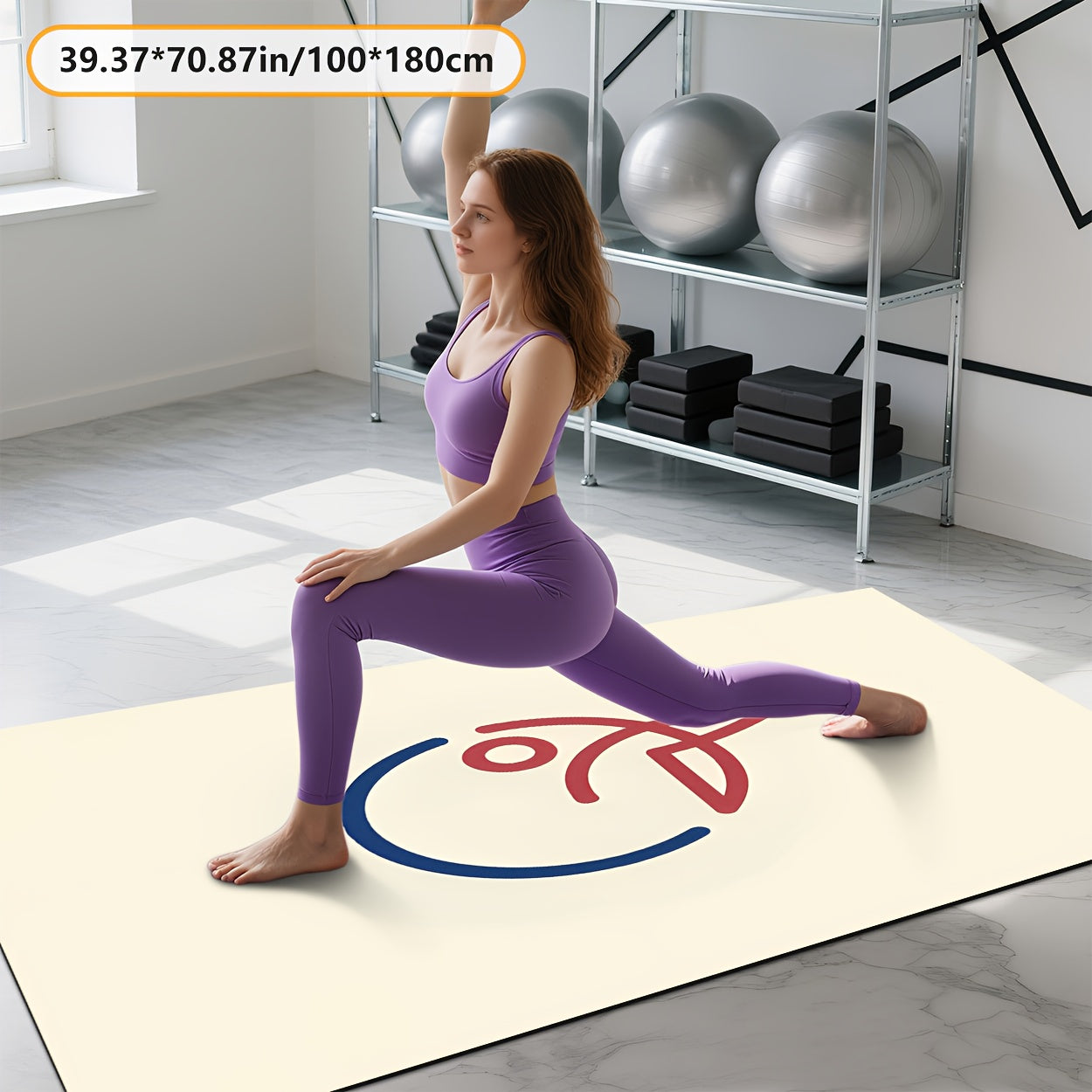 GZN 2D Flat Printing Yoga Mat, Printed Exercise Mat, Fitness and Pilates Training Pad, Sweat-Resistant, Suitable for Yoga\u002FPilates\u002FGym Workouts, Indoor\u002FOutdoor Use, Non-Slip, Waterproof, Lightweight with Shock Absorption