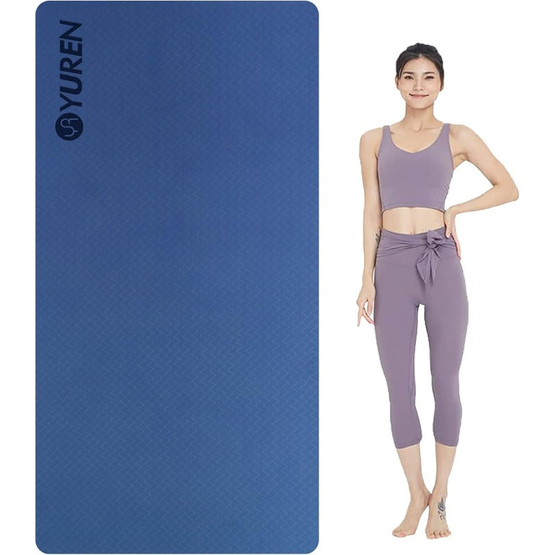 TPE Yoga Mat 10mm Thick Wide Exercise Mat Non Slip Workout Mat for Home Gym Travel with Yoga Carrying Bag